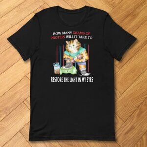 Black Cat Gym Funny Quote Graphic Tee Workout Humor Shirt